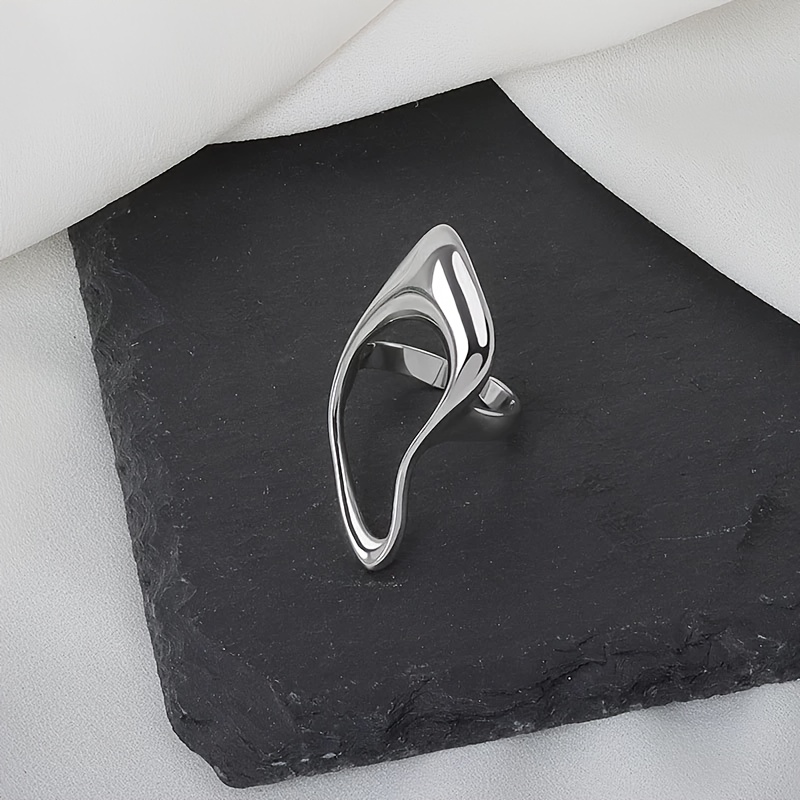 Women's Elegant Irregular Open-End Stainless Steel Ring, Gift